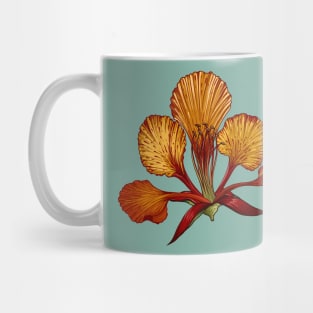 hand drawn illustration art of Barbados Pride flowers. Mug